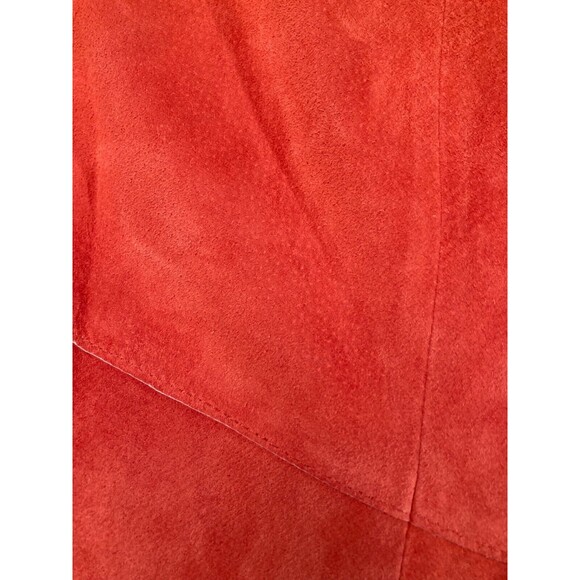 Vintage 90s Dress 1990s Orange Rust Suede Boho Retro Hipster Spiegel Size Medium - Picture 5 of 9
